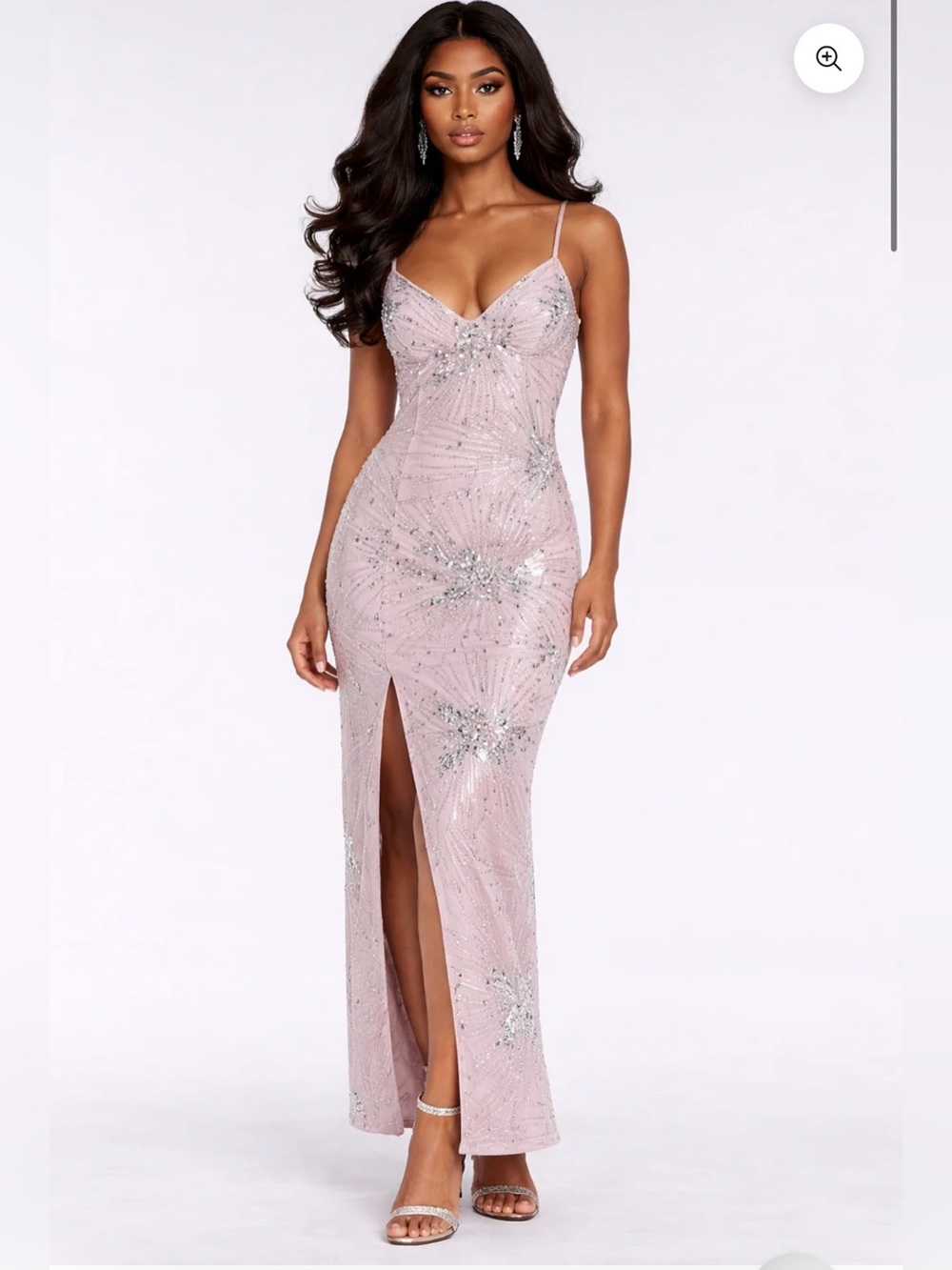 Beaded Blush Pink Maxi Gown